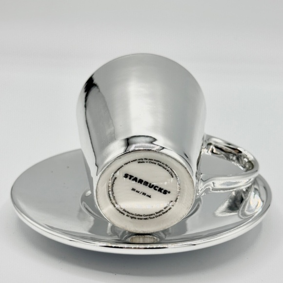 Starbucks | 2013 Silver & Red Mini Holiday Mug Plate Demi Espresso Set - Picture 4 of 11